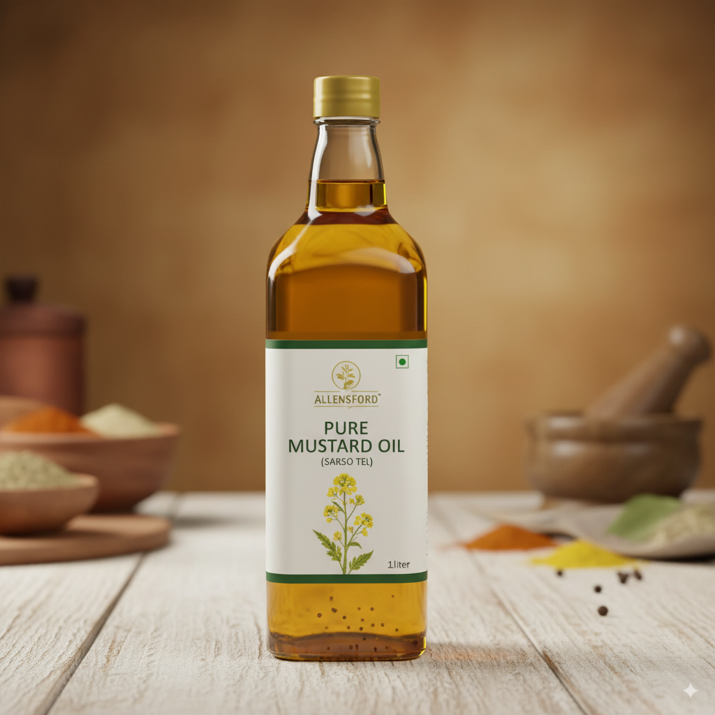 Allensford Pure Mustard Oil (Sarso Tel) - 1 Litre